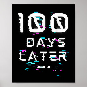 Poster Cent Jours Plus Tard 100E Jour D'École Glitch