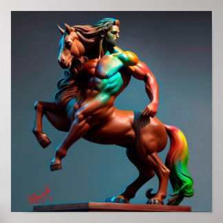Poster Centaur with colors - Gen AI