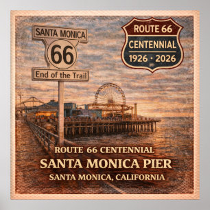Poster Centenaire de la jetée de Santa Monica Californie