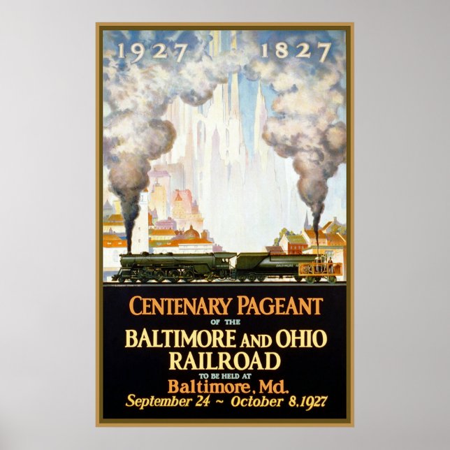 Poster Centenaire Pageant Baltimore et Ohio Railroad (Devant)