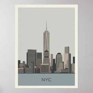 Poster Centre de commerce mondial One de la ville de New