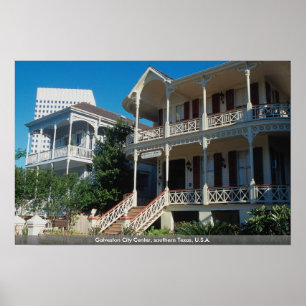 Poster Centre de la ville de Galveston, le Texas du sud,