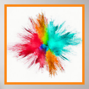 Poster Centre de pièce d'art en explosion de couleur