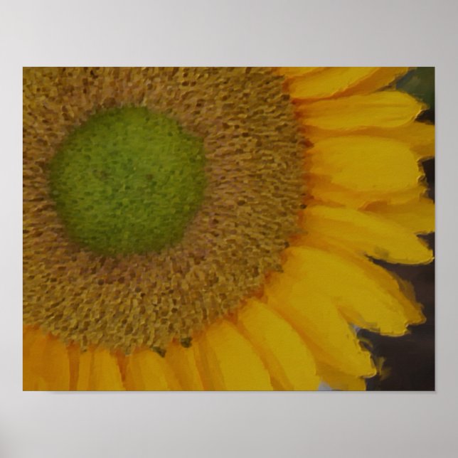 Poster Centre de tournesol Photo Peinture Art Fleur (Devant)