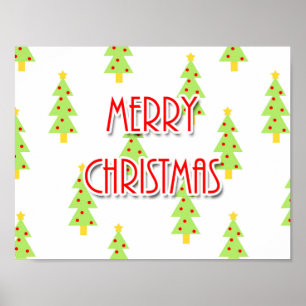 Poster centre siècle moderne joyeux noël arbre rétro