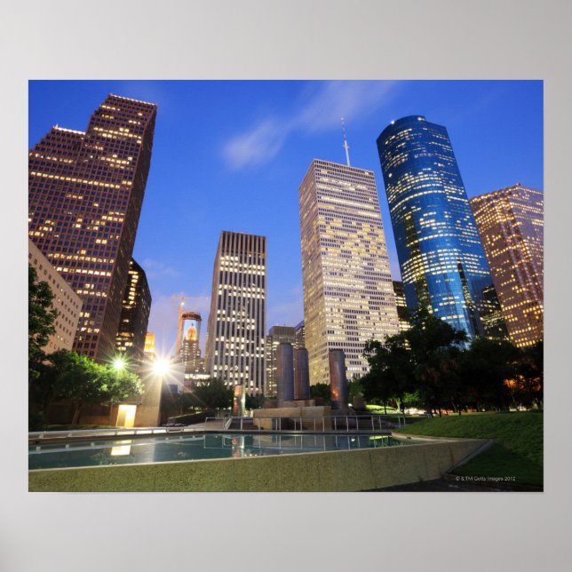 Poster Centre-ville de Houston, Texas (Devant)