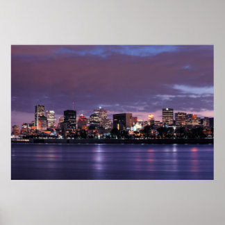 Poster Centre-ville de Montréal la nuit
