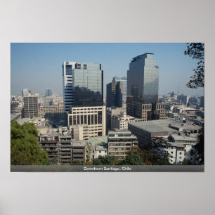 Poster Centre-ville de Santiago, Chili