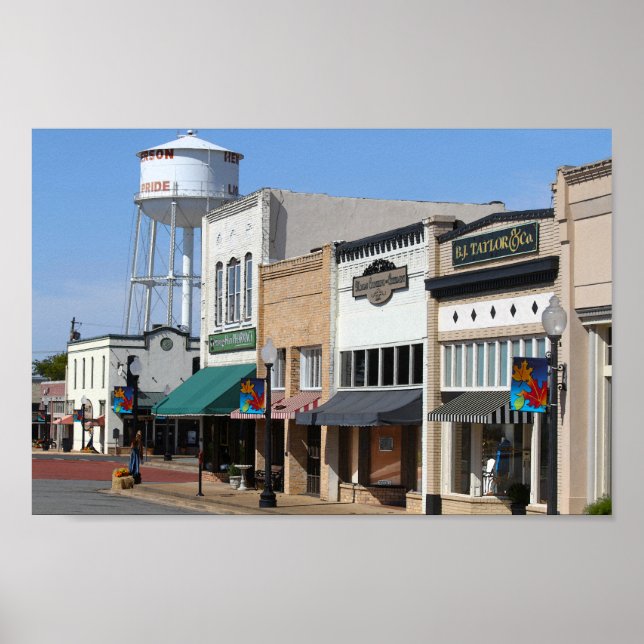 Poster Centre-ville historique de Henderson, Texas (Devant)
