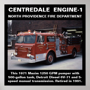 Poster Centredale Engine-1 North Providence FD Imprimer
