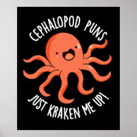 Céphalopod Puns Just Kraken Me Up Pun Dark BG