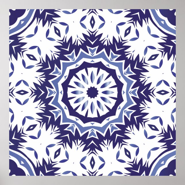 Poster Céramique d'azulejo d'ornement portugaise. Des min (Devant)