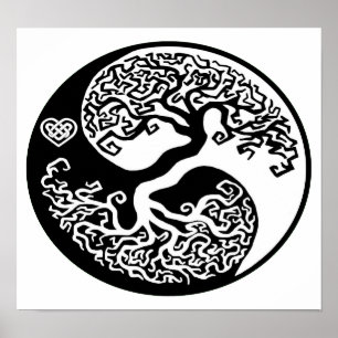 Poster Cercle d'arbre de Ying-Yang