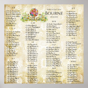 Poster Cercle de Forêt Magique de l'Amour Mariage d'arbre