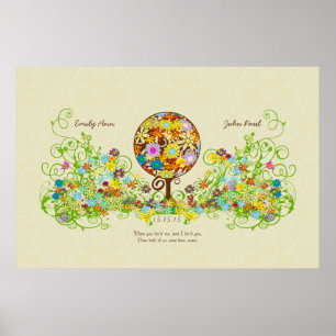 Poster Cercle de Forêt Magique de l'Amour Mariage d'arbre