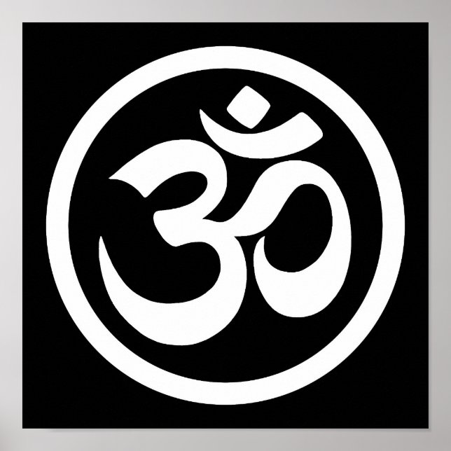 Poster Cercle de yoga blanc et noir (Devant)