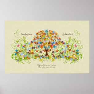 Poster Cercle forestier enchanté de l'arbre Mariage d'amo