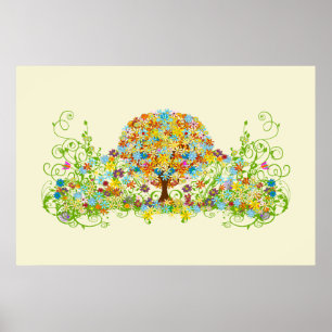 Poster Cercle forestier enchanté de l'arbre Mariage d'amo