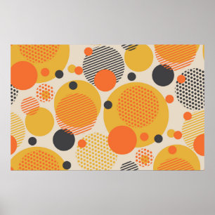 Poster Cercle géométrique sans couture motif dans rétro 6
