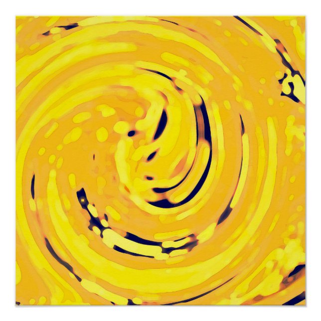Poster Cercle jaune Abstrait (Devant)