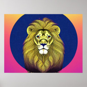 Poster Cercle Lion