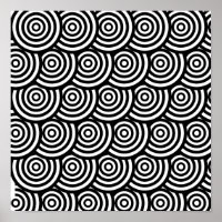 Cercles Abstraits noirs et blancs Wavy