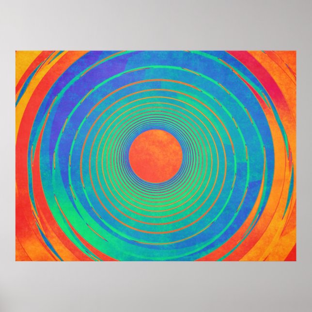 Poster Cercles concentriques vibrants (Devant)