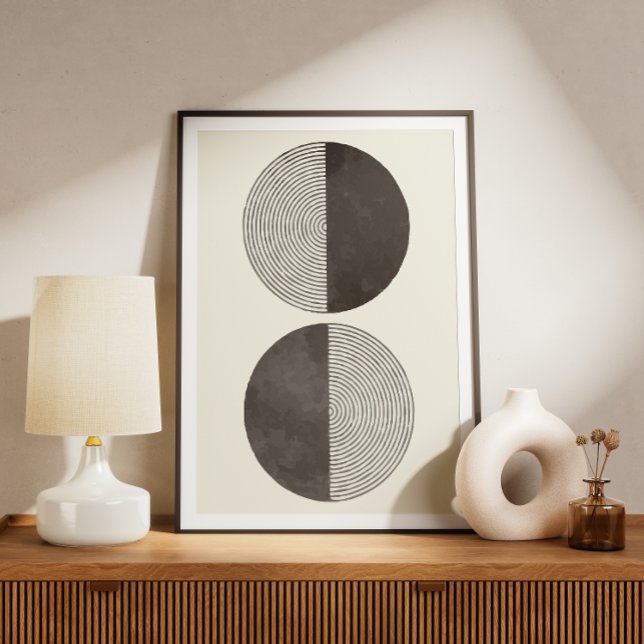 Poster Cercles d'aquarelle du milieu du siècle (Créateur téléchargé)