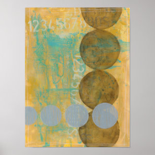 Poster Cercles de brun foncé et de gris avec des nombres
