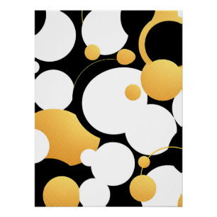 Poster Cercles de chevauchement en noir