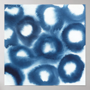 Poster Cercles d'impression d'aquarelle d'Indigio