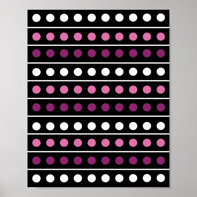 Poster Cercles Grilles blanc rose violet noir Arrière - p (Devant)