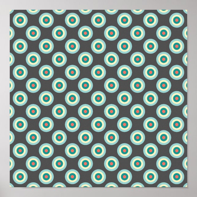 Poster Cercles mixtes gris par Shirley Taylor (Devant)