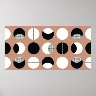 Poster Cercles noirs et blancs motif sans soudure