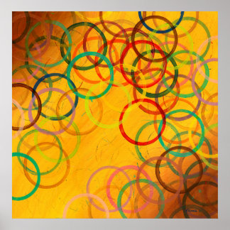 Poster Cercles peinture Abstraite -