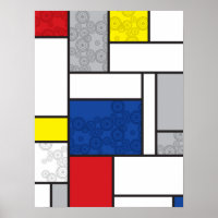 Cercles Rétro Mondrial Minimaliste De Stijl Mod Ar