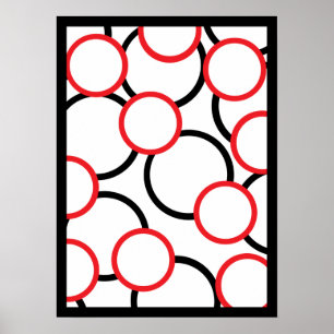 Poster Cercles rouges et noirs d'affiche