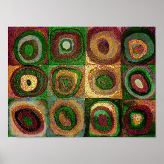 Poster Cercles verts Art Abstrait