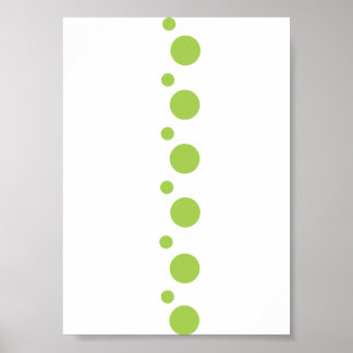 Poster Cercles verts en blanc
