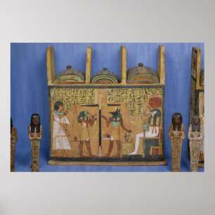 Poster Cercueil d'Ushabti avec une scène de psychostasis