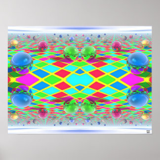 Poster Cérébral couleur folie