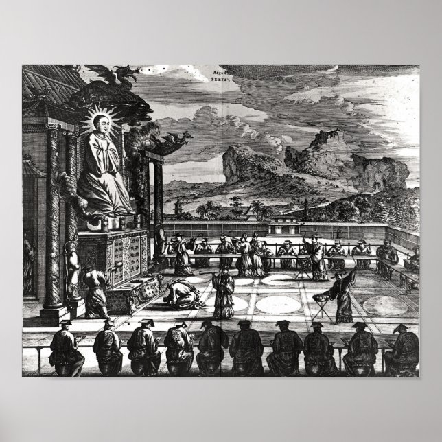 Poster Cérémonie bouddhiste de, 'Indiae Orientalis' (Devant)