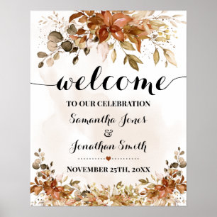 Poster Cérémonie de bienvenue Mariage de automne Automne 