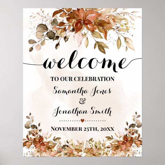 Poster Cérémonie de bienvenue Mariage de automne Automne  (Devant)