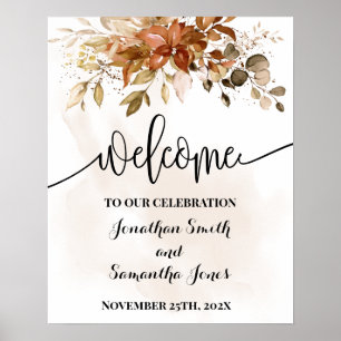 Poster Cérémonie de bienvenue Mariage de automne Automne 