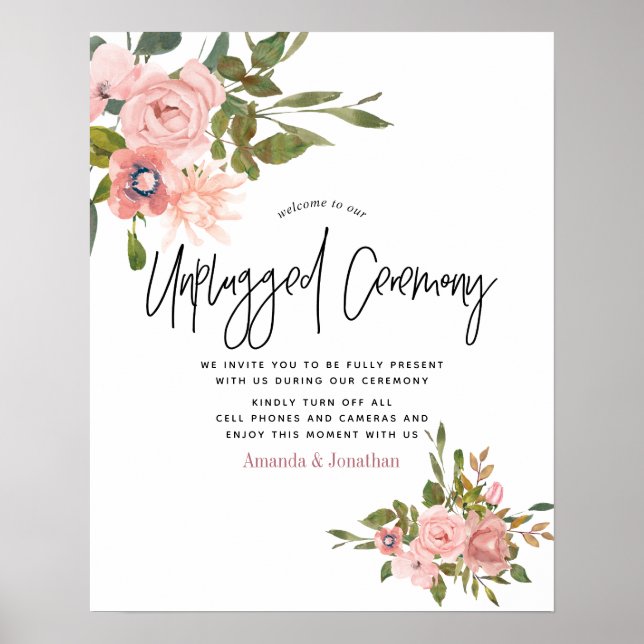 Poster Cérémonie de débranchement du Mariage floral aquar (Devant)