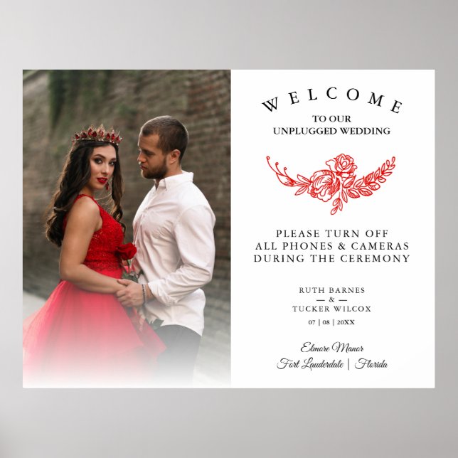 Poster Cérémonie de débranchement du Mariage Red Roses Ga (Devant)