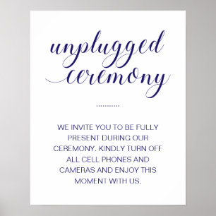 Poster Cérémonie de débranchement Élégant Mariage bleu ma