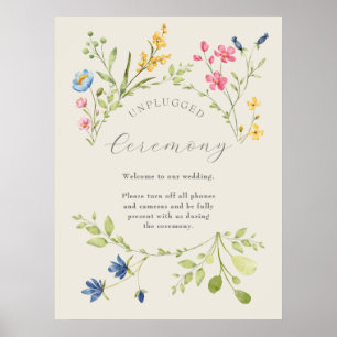 Poster Cérémonie de mariage aux fleurs sauvages sans appa