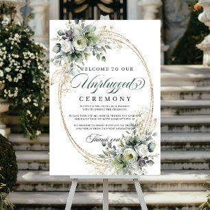 Poster Cérémonie de mariage débranchée à l'aquarelle bota